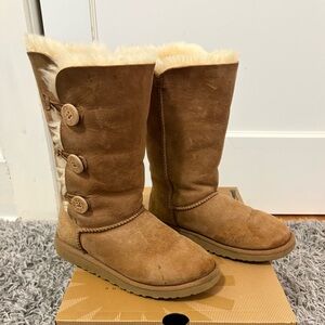 UGG Tan Shearling Button Boots